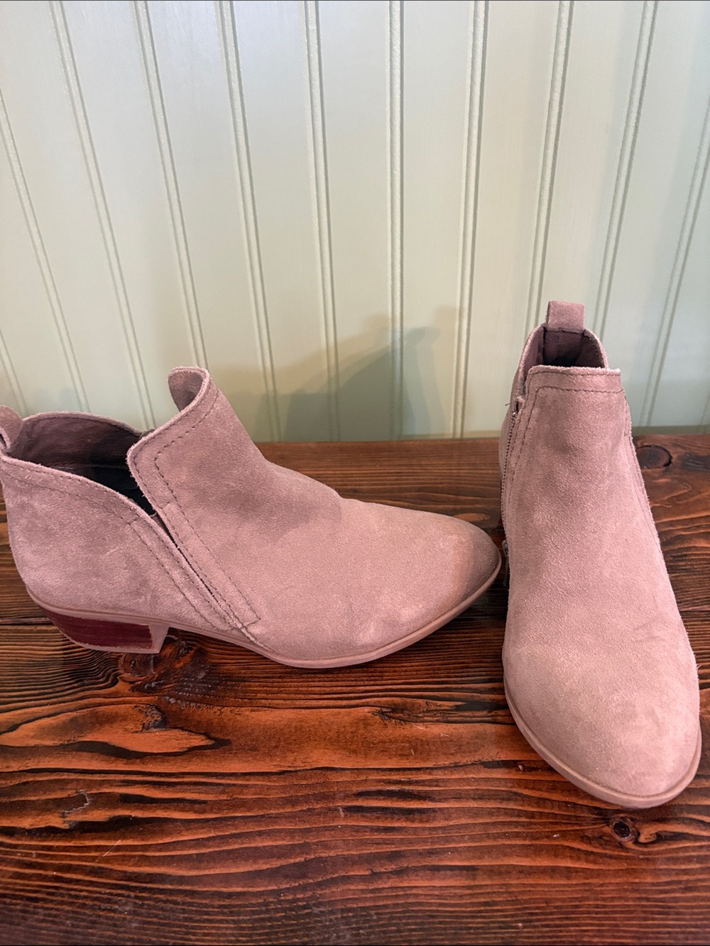 Diba Dusty Rose Suede Ankle Booties
